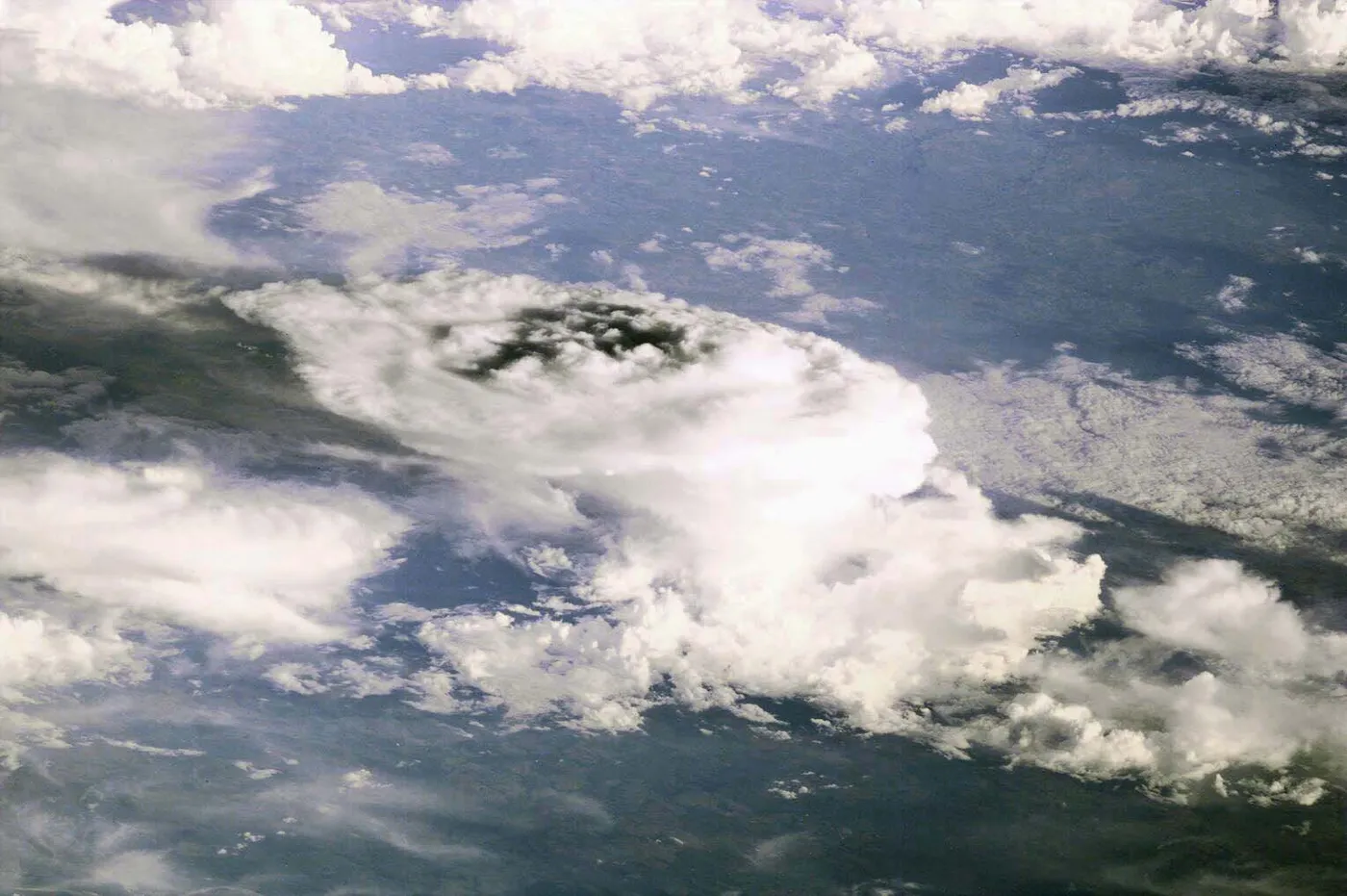 Storm clouds seen from above